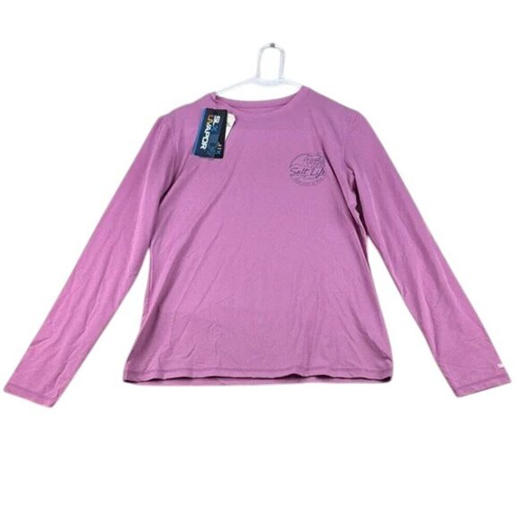 Salt Life Tops - Salt Life Long Sleeve Shady Palms Stretch Fuchsia Heather Women's Size M